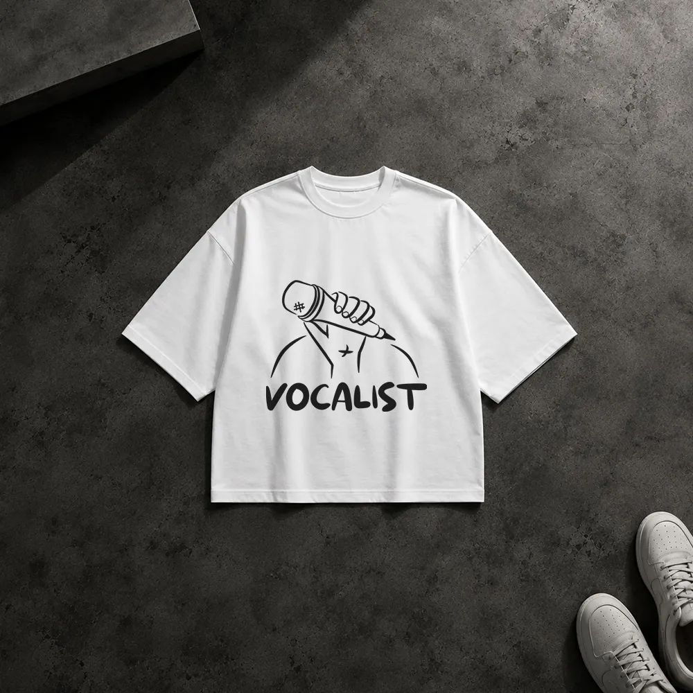 تیشرت باکسی خواننده طرح میکروفون Vocalist