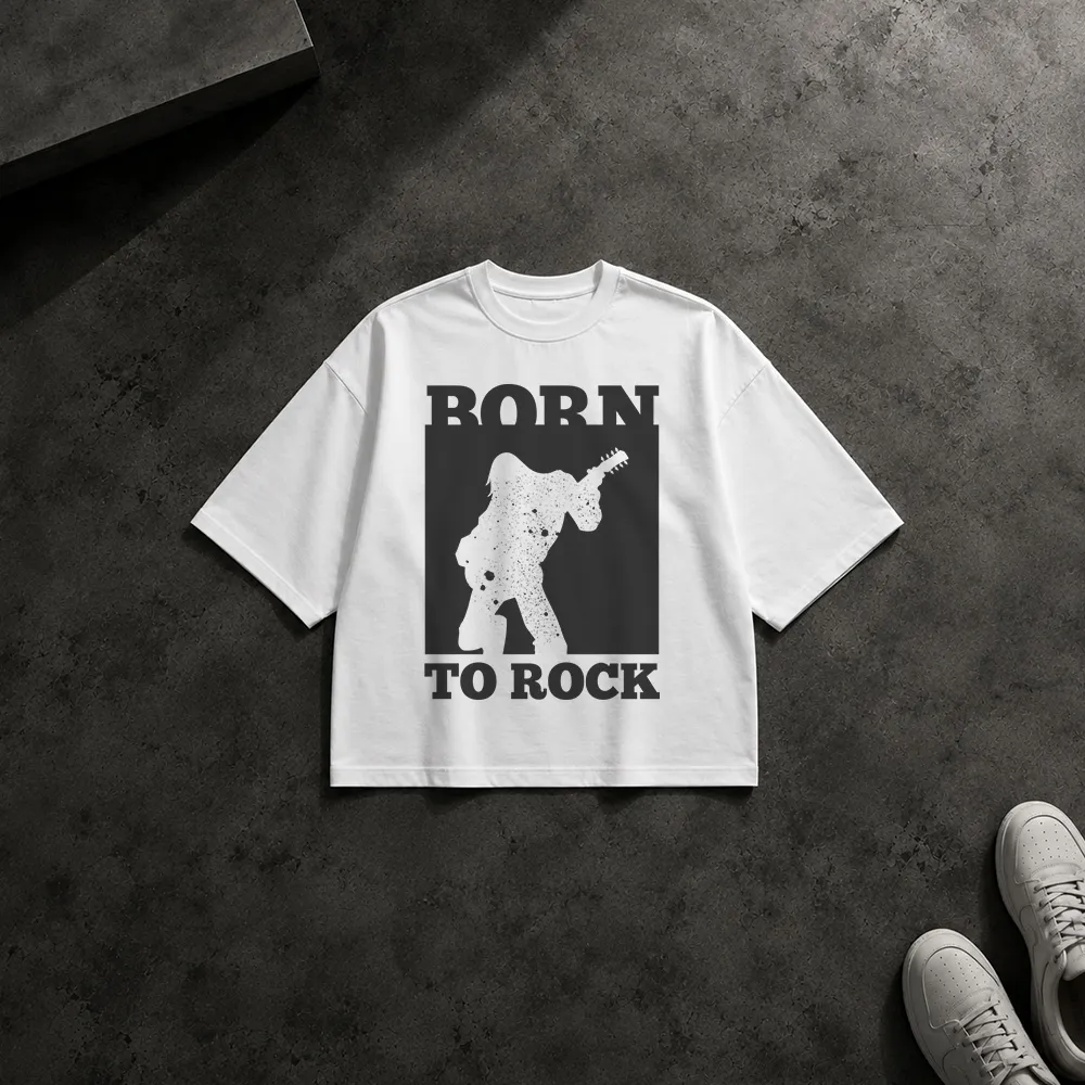 تیشرت باکسی موسیقی طرح Born to Rock