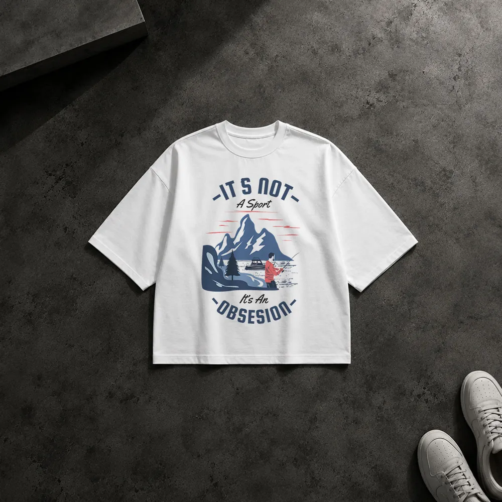تیشرت باکسی ماهیگیری طرح It's Not a Sport It's an Obsession