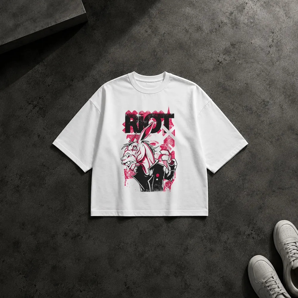تیشرت باکسی خرگوش طرح Riot