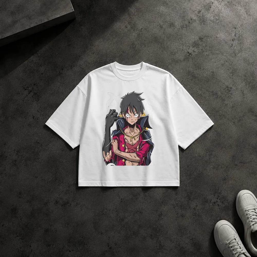 تیشرت باکسی انیمه وان پیس طرح لوفی با شنل (Luffy)