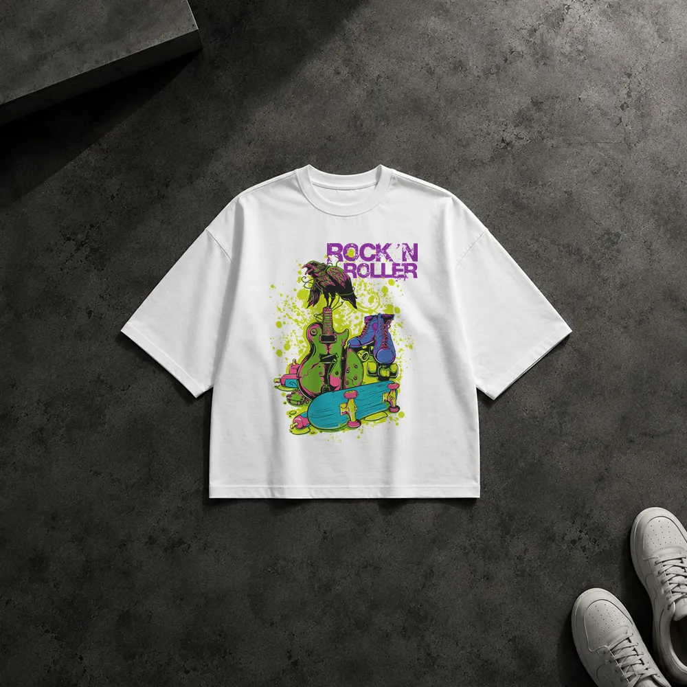 تیشرت باکسی موسیقی طرح Rock N Roller