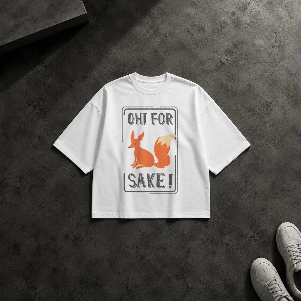 تیشرت باکسی سنجاب طرح Oh For Sake