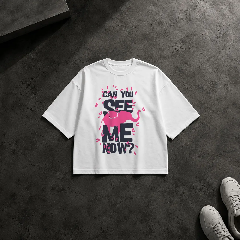 تیشرت باکسی تایپوگرافی Can You See Me Now