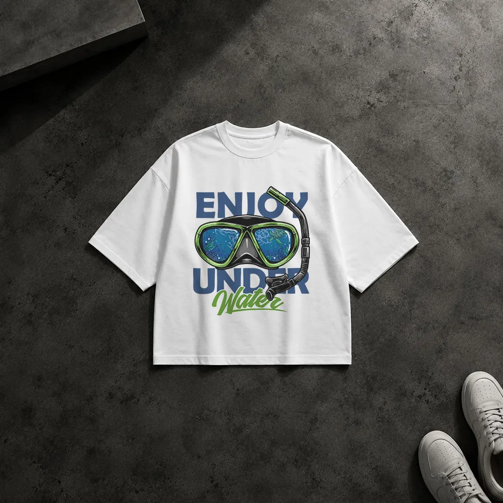 تیشرت باکسی طرح ماسک غواصی Enjoy Underwater
