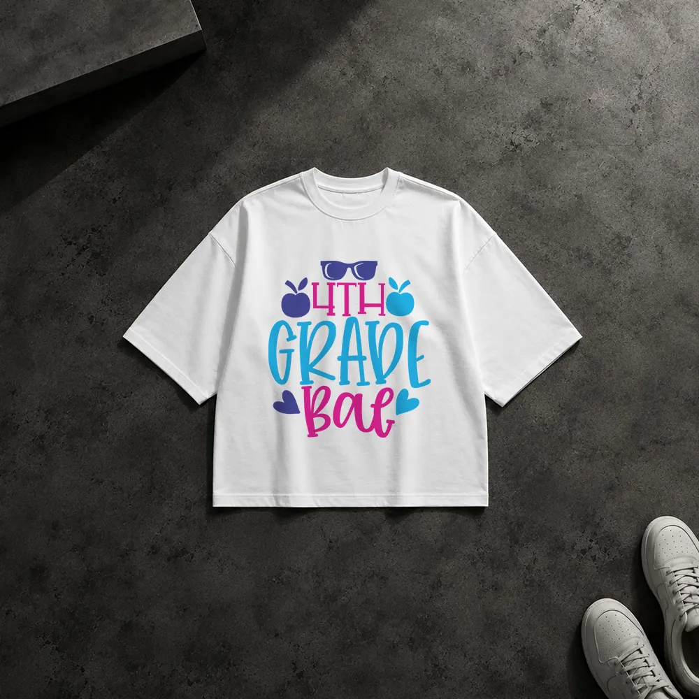 تیشرت باکسی مدرسه طرح تایپوگرافی 4th Grade Bae