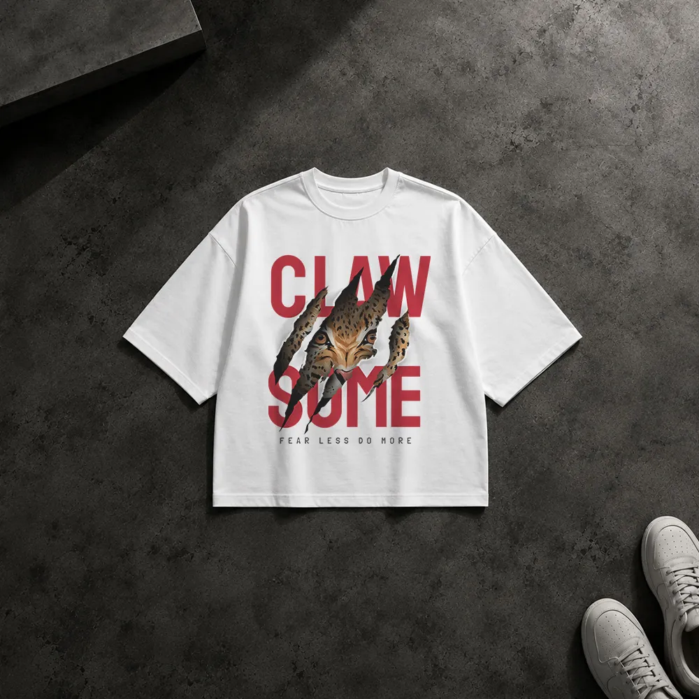 تیشرت باکسی پلنگ طرح Claw Some