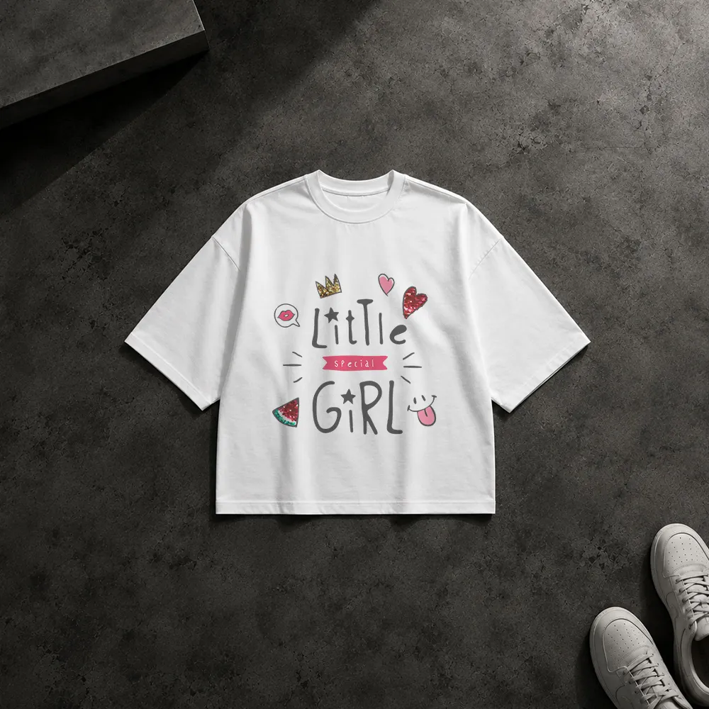 تیشرت باکسی دخترانه طرح Little Girl