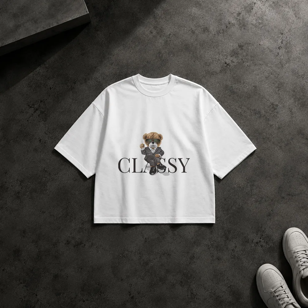 تیشرت باکسی خرس عروسکی طرح Classy