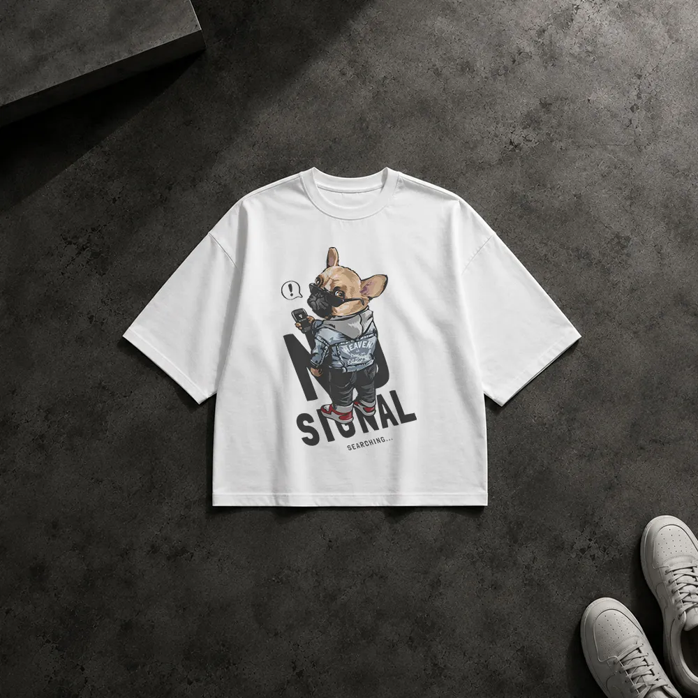 تیشرت باکسی سگ فرانسوی طرح Signal