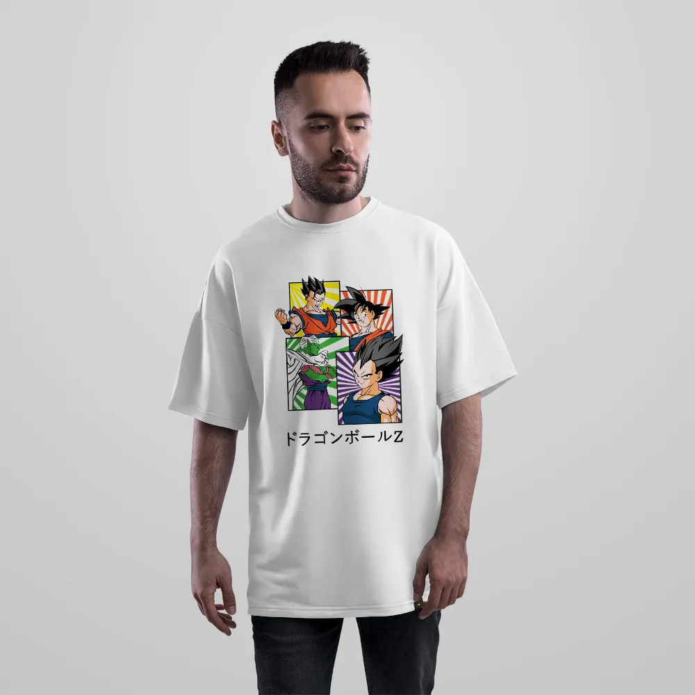 تیشرت اورسایز انیمه دراگون بال طرح شخصیت‌ها (Dragon Ball)