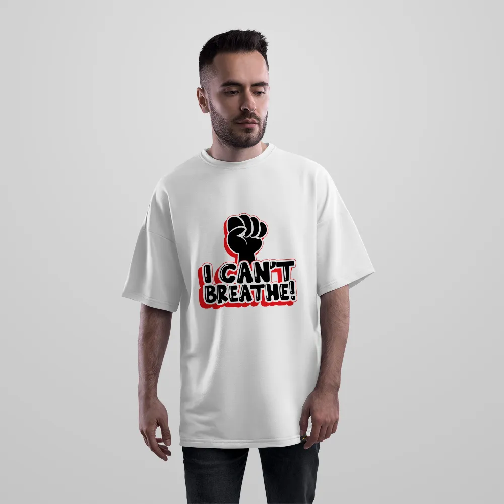 تیشرت اورسایز نوشته I Can’t Breathe طرح مشت اعتراضی