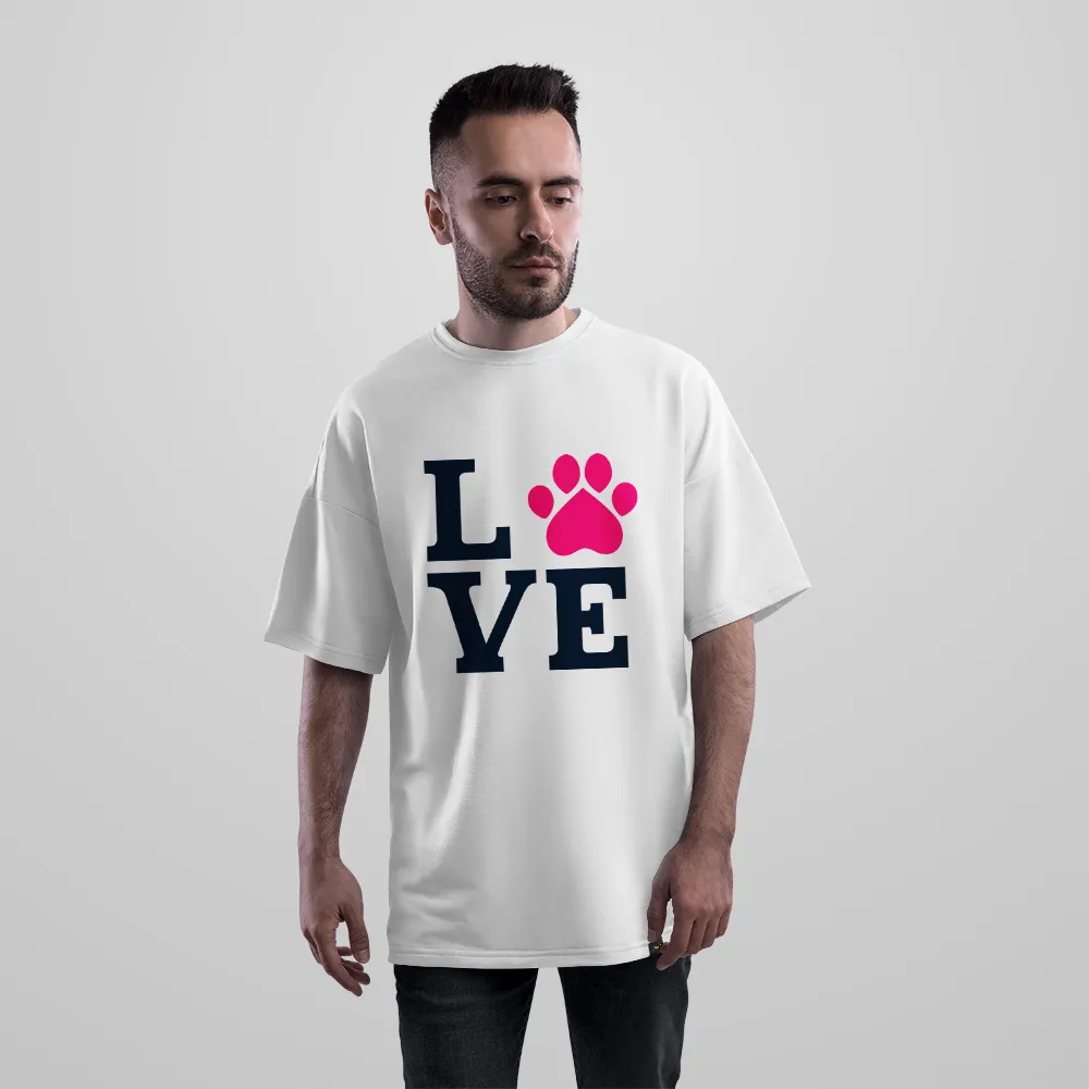 تیشرت اورسایز عشق حیوانات طرح LOVE Paw
