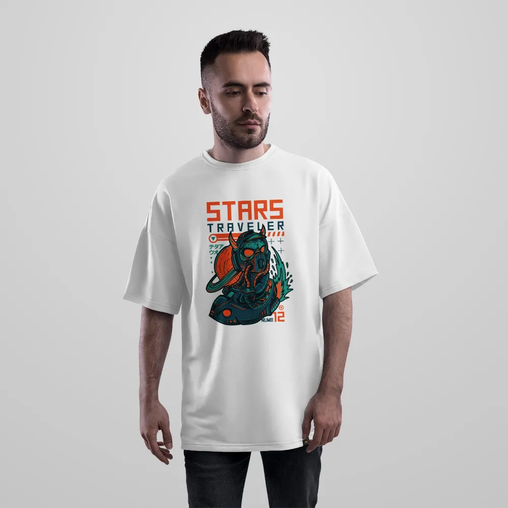 تیشرت اورسایز فضانورد طرح مسافر ستاره‌ها (Stars Traveler)