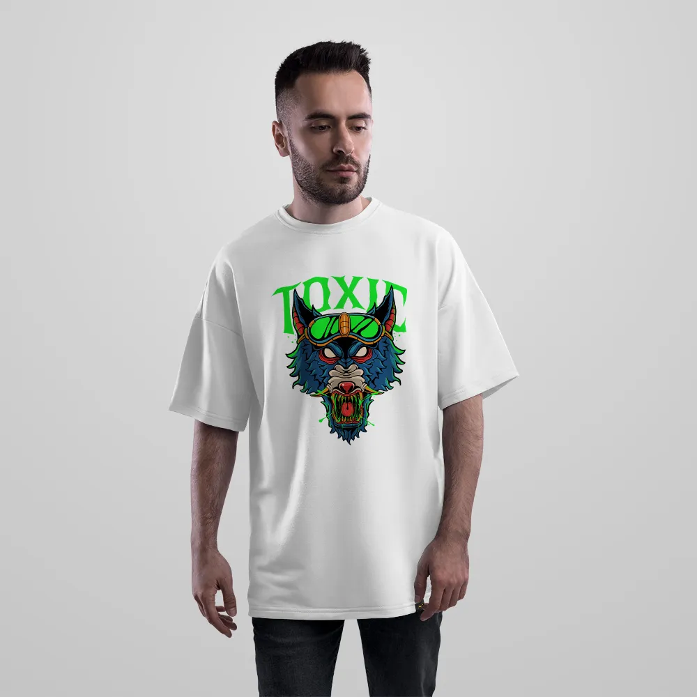 تیشرت اورسایز گربه سامورایی طرح Toxic