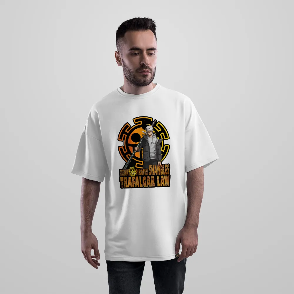 تیشرت اورسایز انیمه وان پیس طرح ترافالگار لاو (Trafalgar Law)