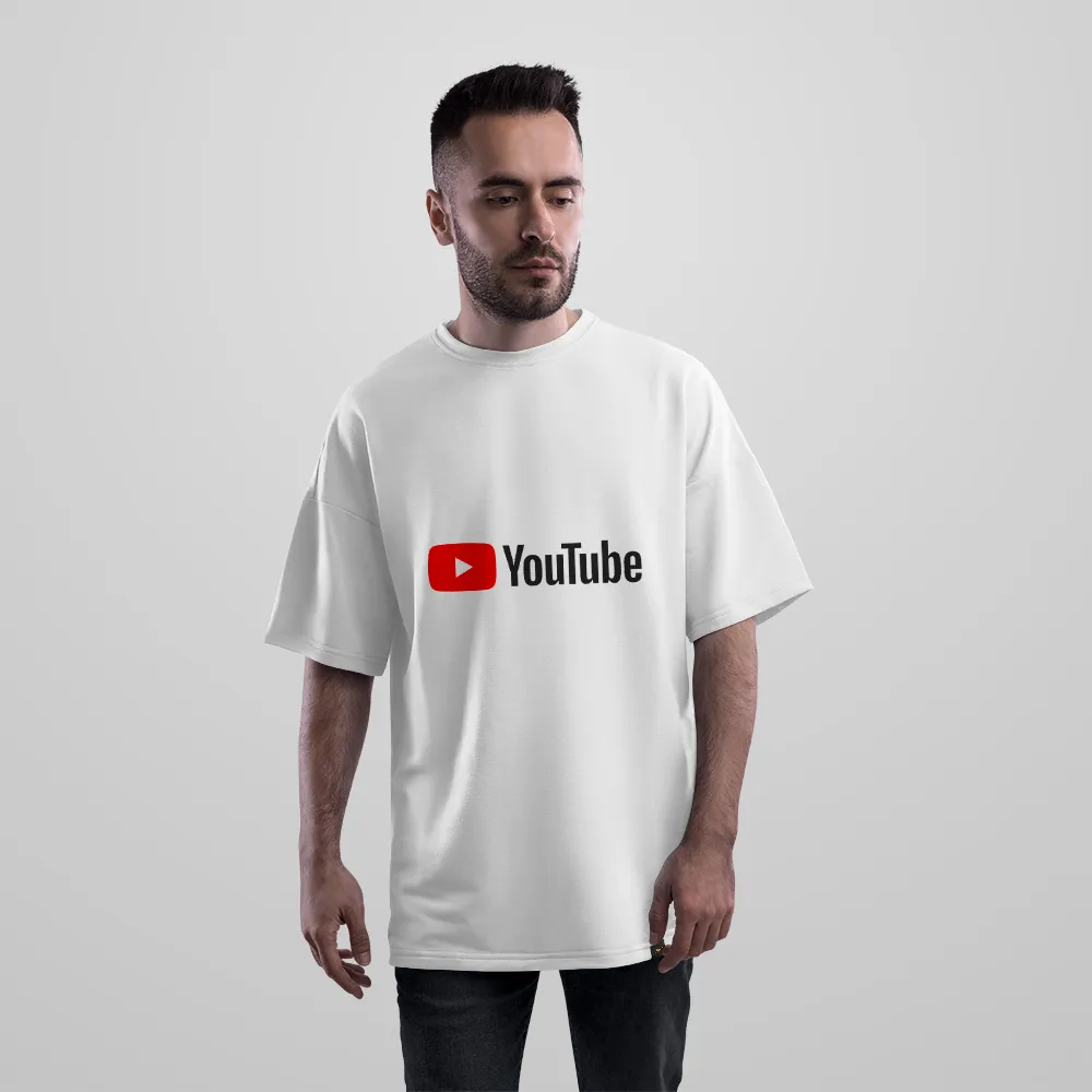 تیشرت اورسایز یوتیوب طرح لوگوی قرمز و مشکی (YouTube)