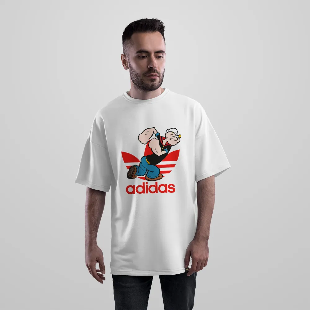 تیشرت اورسایز ملوان زبل طرح آدیداس کارتونی (Popeye)
