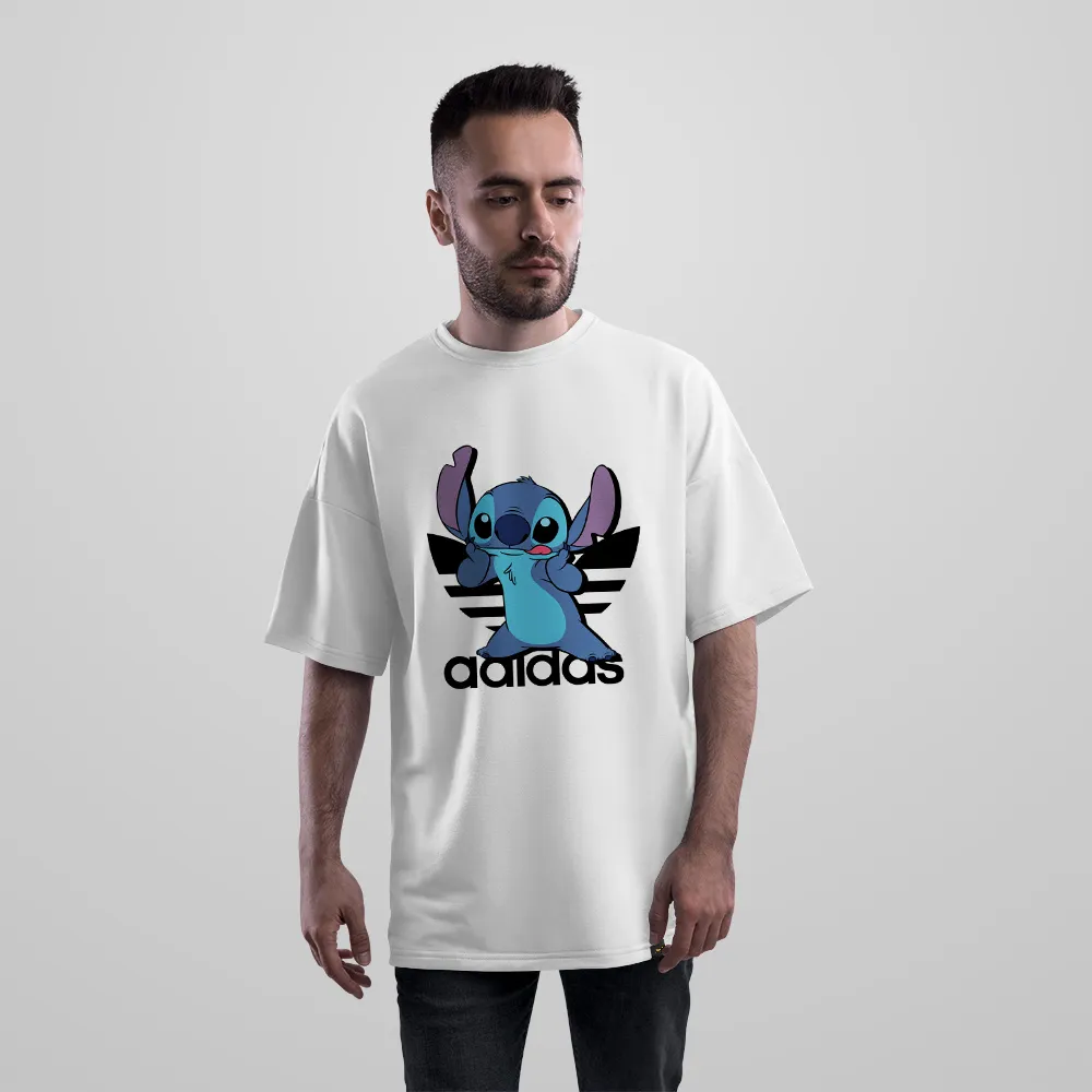 تیشرت اورسایز لیلو و استیچ طرح آدیداس (Stitch)