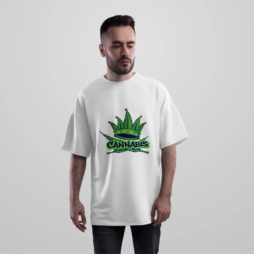 تیشرت اورسایز طرح لوگو شاهدانه Cannabis