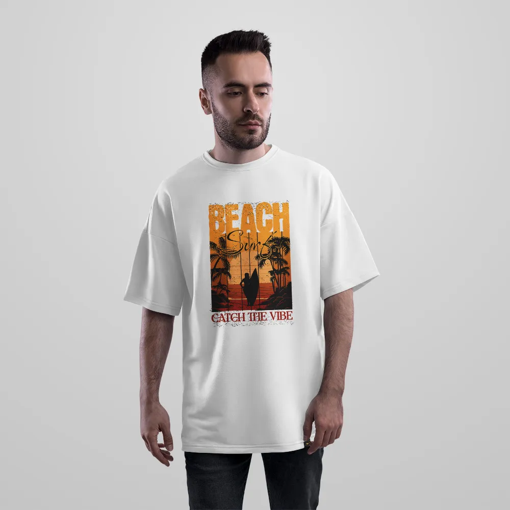 تیشرت اورسایز طرح ساحل Catch the Vibe