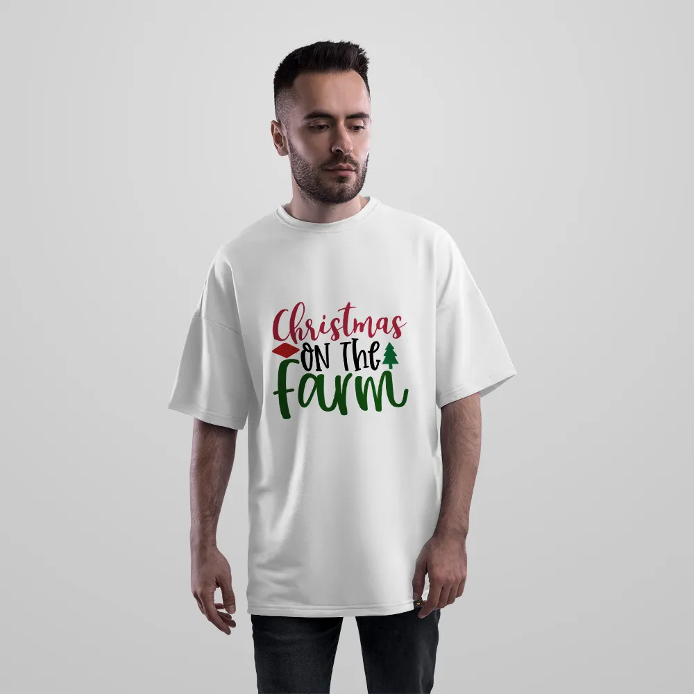 تیشرت اورسایز کریسمس طرح نوشته Christmas on the Farm