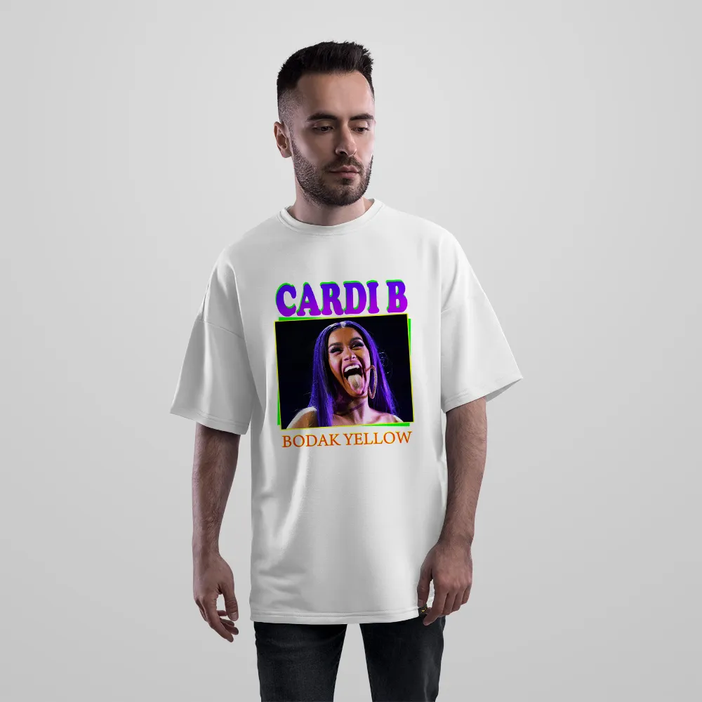 تیشرت اورسایز طرح پوستر Cardi B Bodak Yellow
