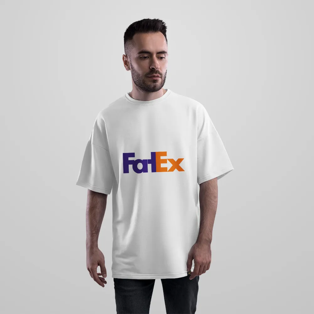 تیشرت اورسایز طرح لوگوی طنز FarEx