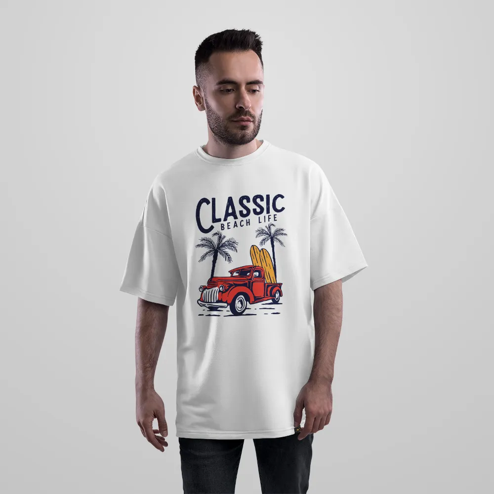 تیشرت اورسایز وانت کلاسیک طرح Classic Beach Life