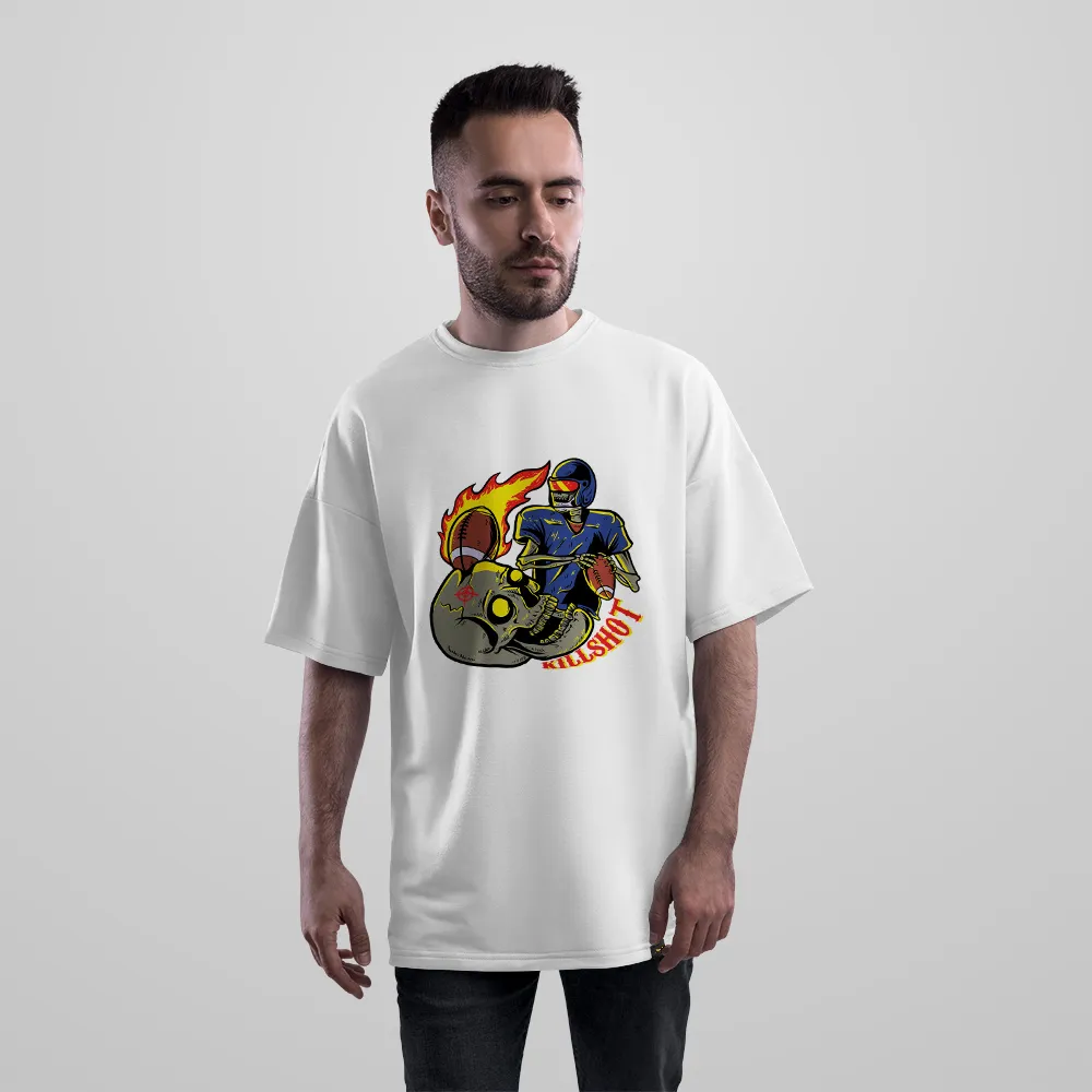 تیشرت اورسایز جمجمه طرح کلاه فوتبال آمریکایی Killshot