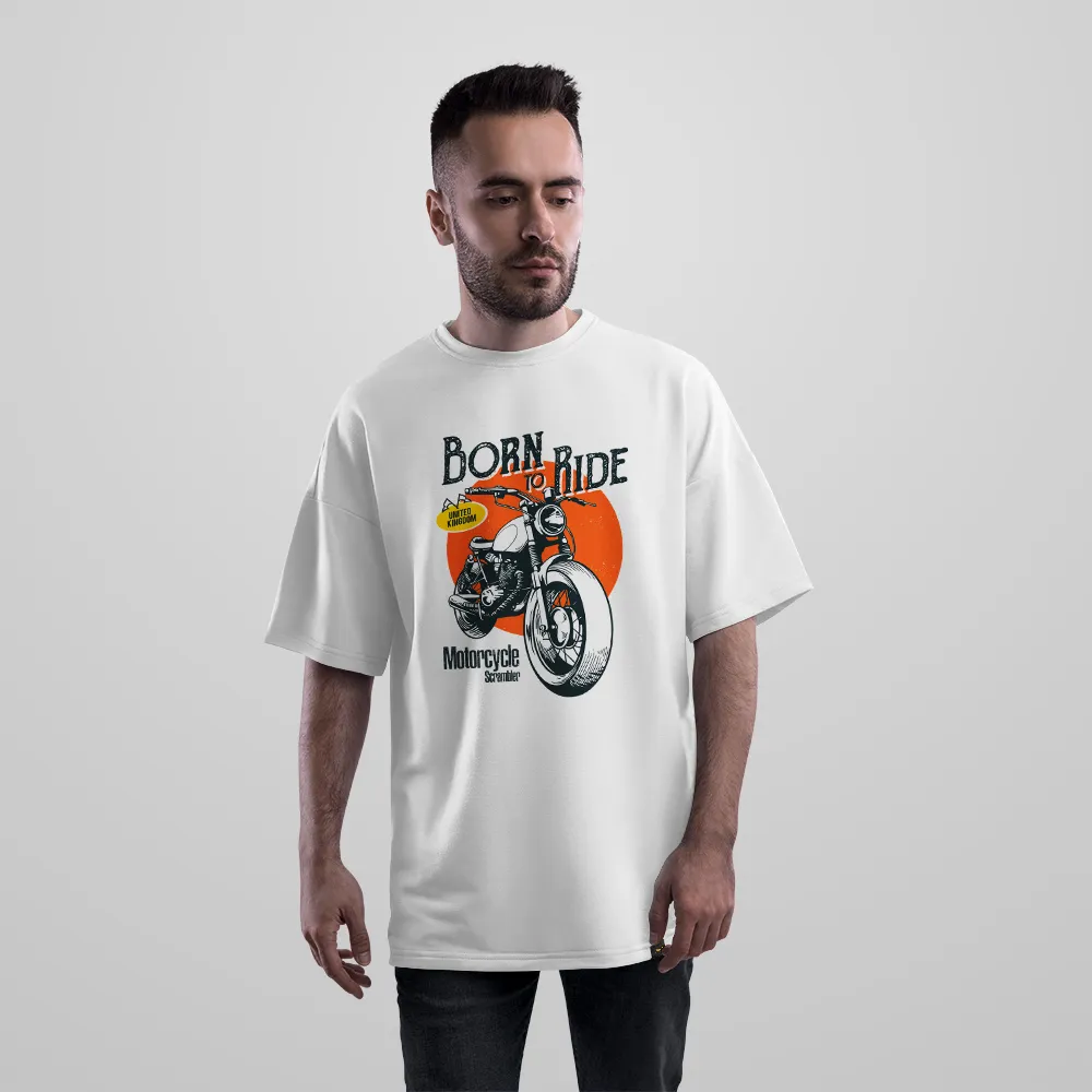 تیشرت اورسایز موتورسیکلت طرح وینتیج Born to Ride