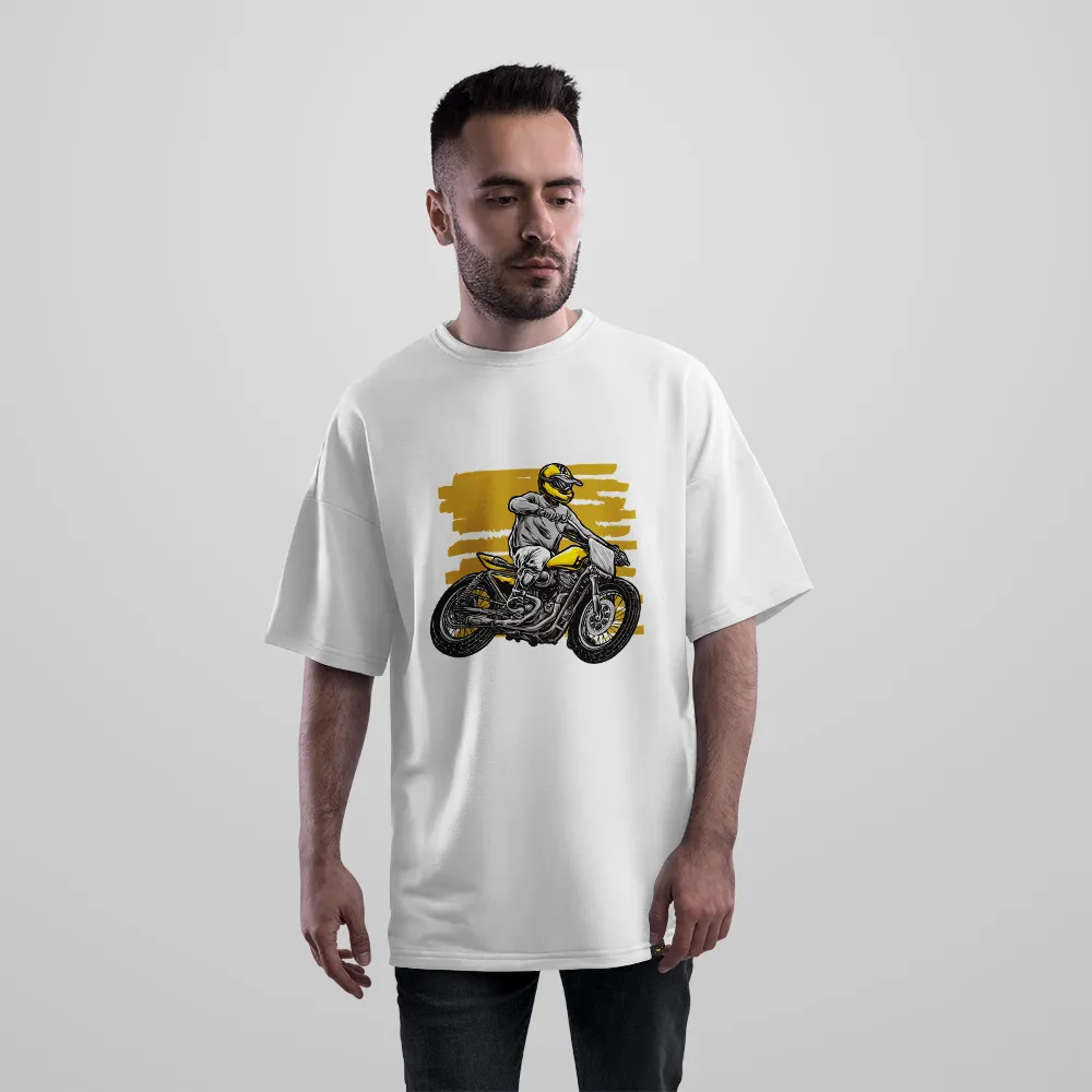 تیشرت اورسایز موتورسیکلت طرح راکب Cafe Racer