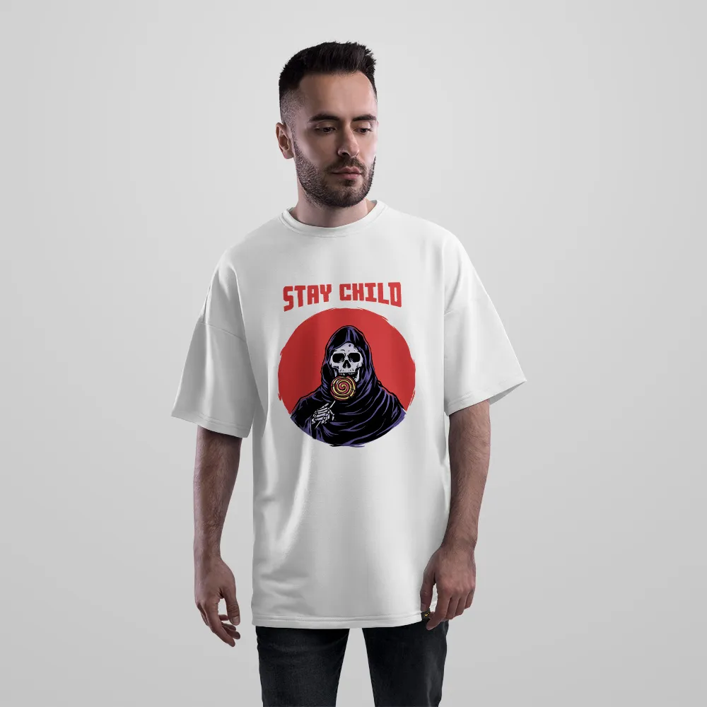 تیشرت اورسایز اسکلت طرح Stay Child