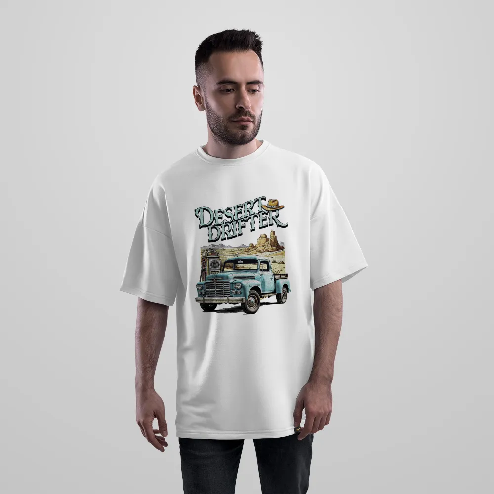 تیشرت اورسایز ماشین کلاسیک طرح صحرانورد Desert Drifter