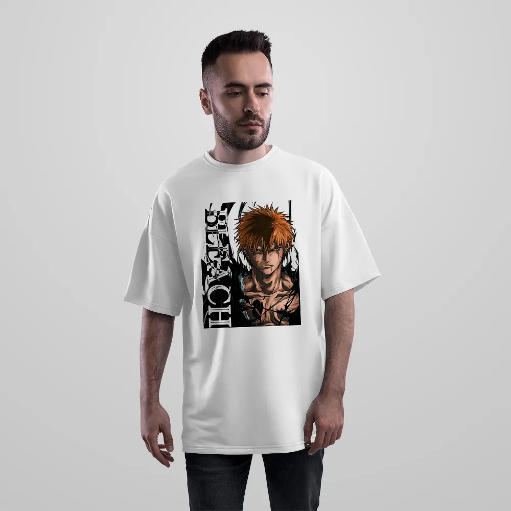 تیشرت اورسایز انیمه بلیچ طرح ایچیگو کوروساکی (Ichigo) کد 17857
