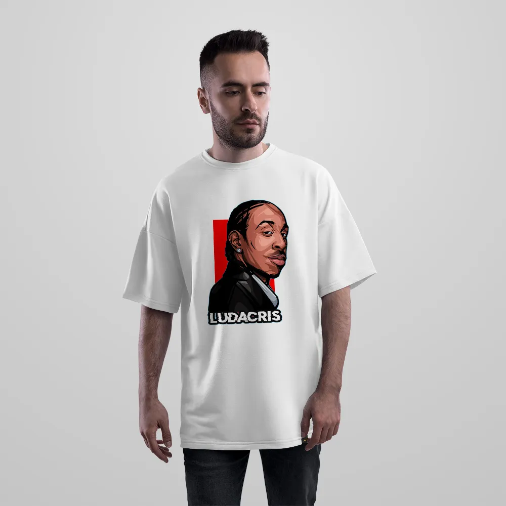 تیشرت اورسایز طرح پرتره لوداکریس (Ludacris)