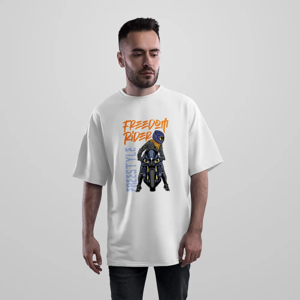تیشرت اورسایز موتورسیکلت طرح Freedom Rider