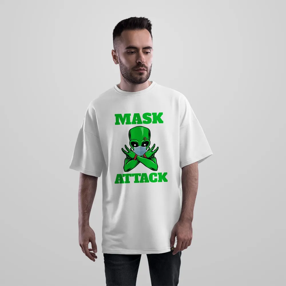 تیشرت اورسایز طرح بیگانه با ماسک Mask Attack