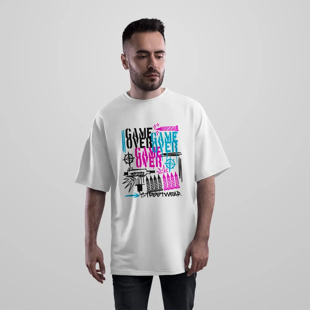 تیشرت اورسایز گرافیتی طرح Game Over