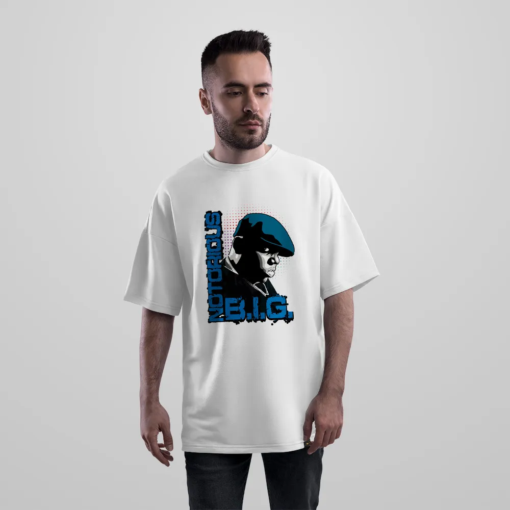 تیشرت اورسایز رپر طرح تایپوگرافی Notorious B.I.G.