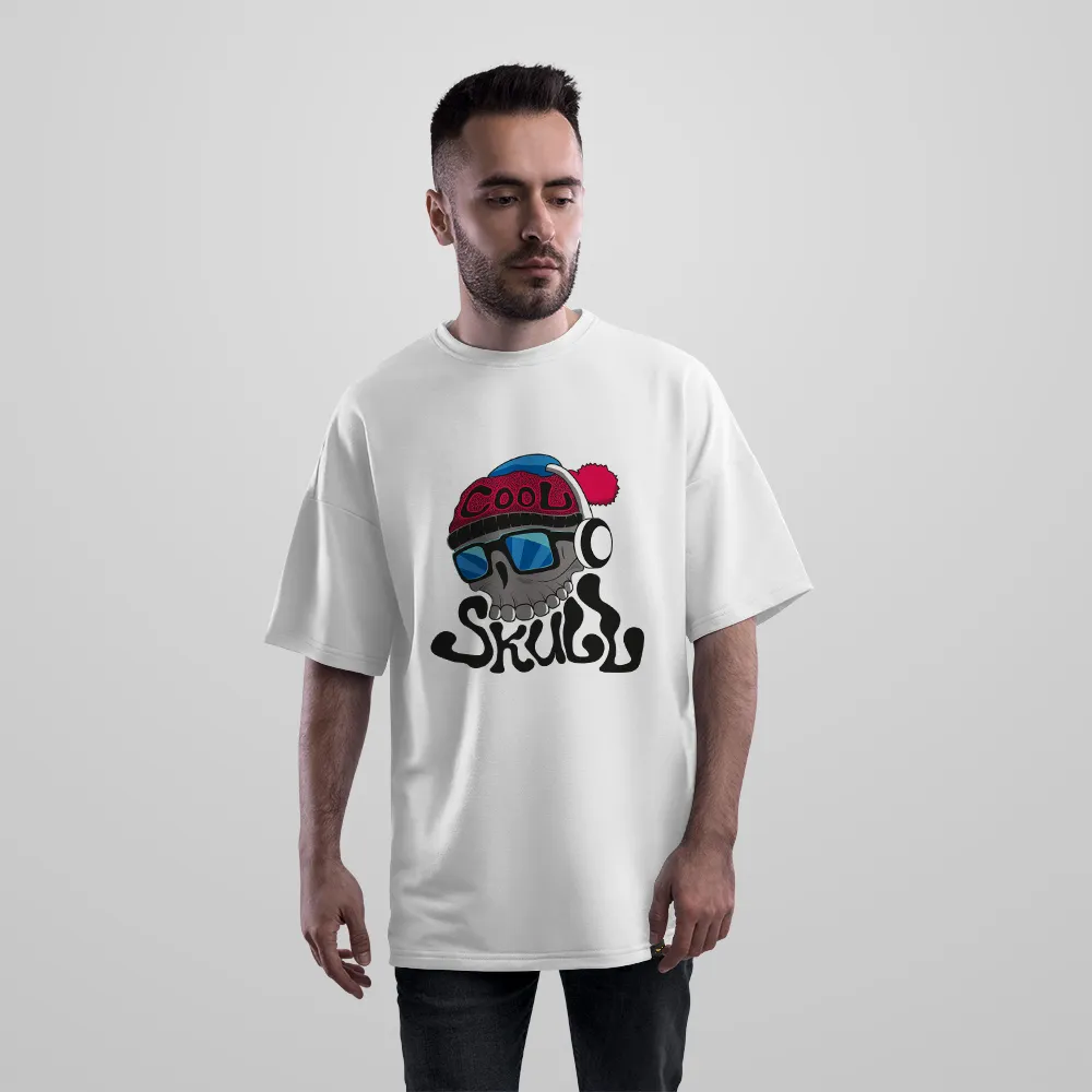 تیشرت اورسایز جمجمه طرح کلاه‌بافت (Cool Skull)