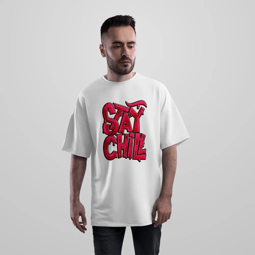 تیشرت اورسایز نوشته Stay Chill