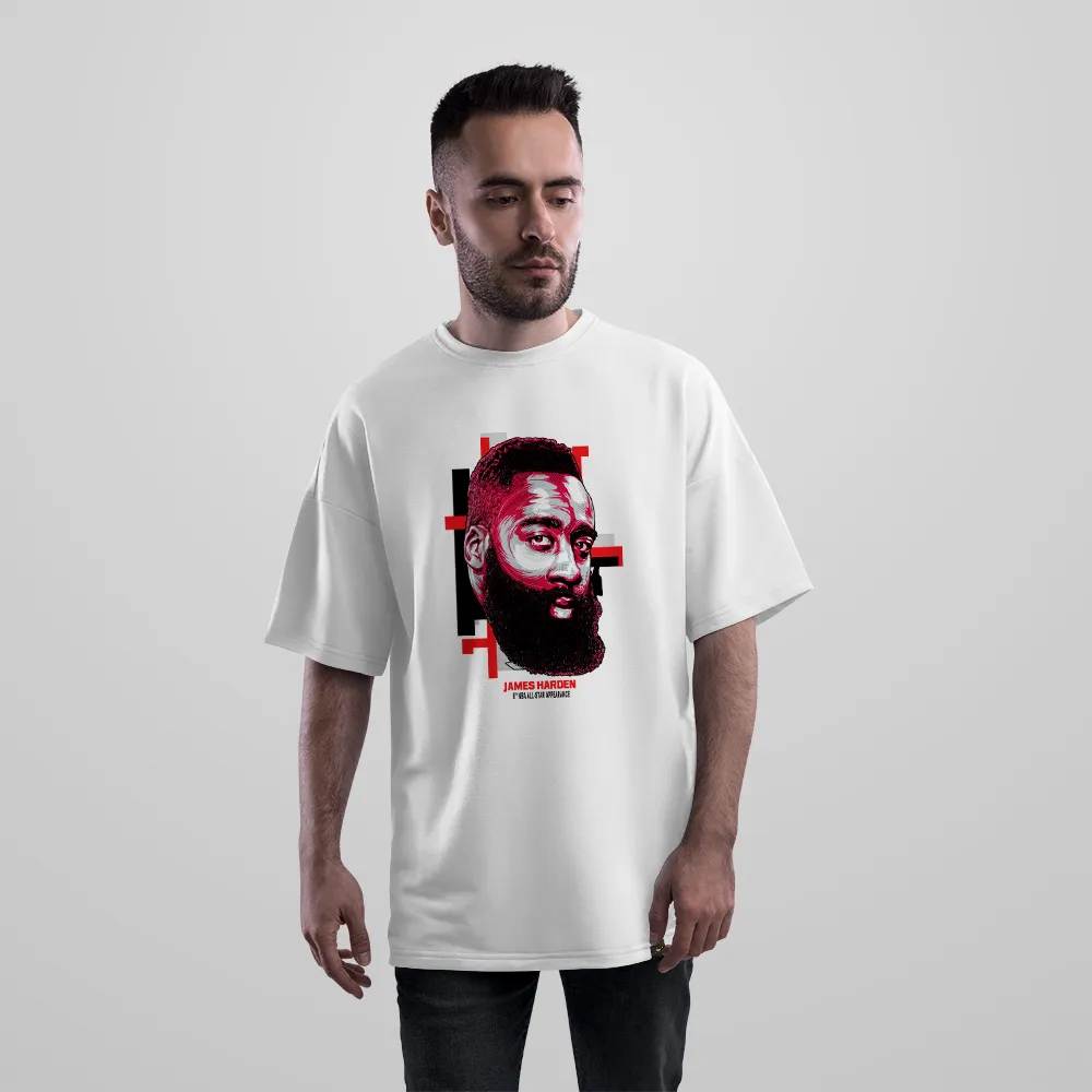 تیشرت اورسایز جیمز هاردن طرح پرتره بسکتبال (James Harden)