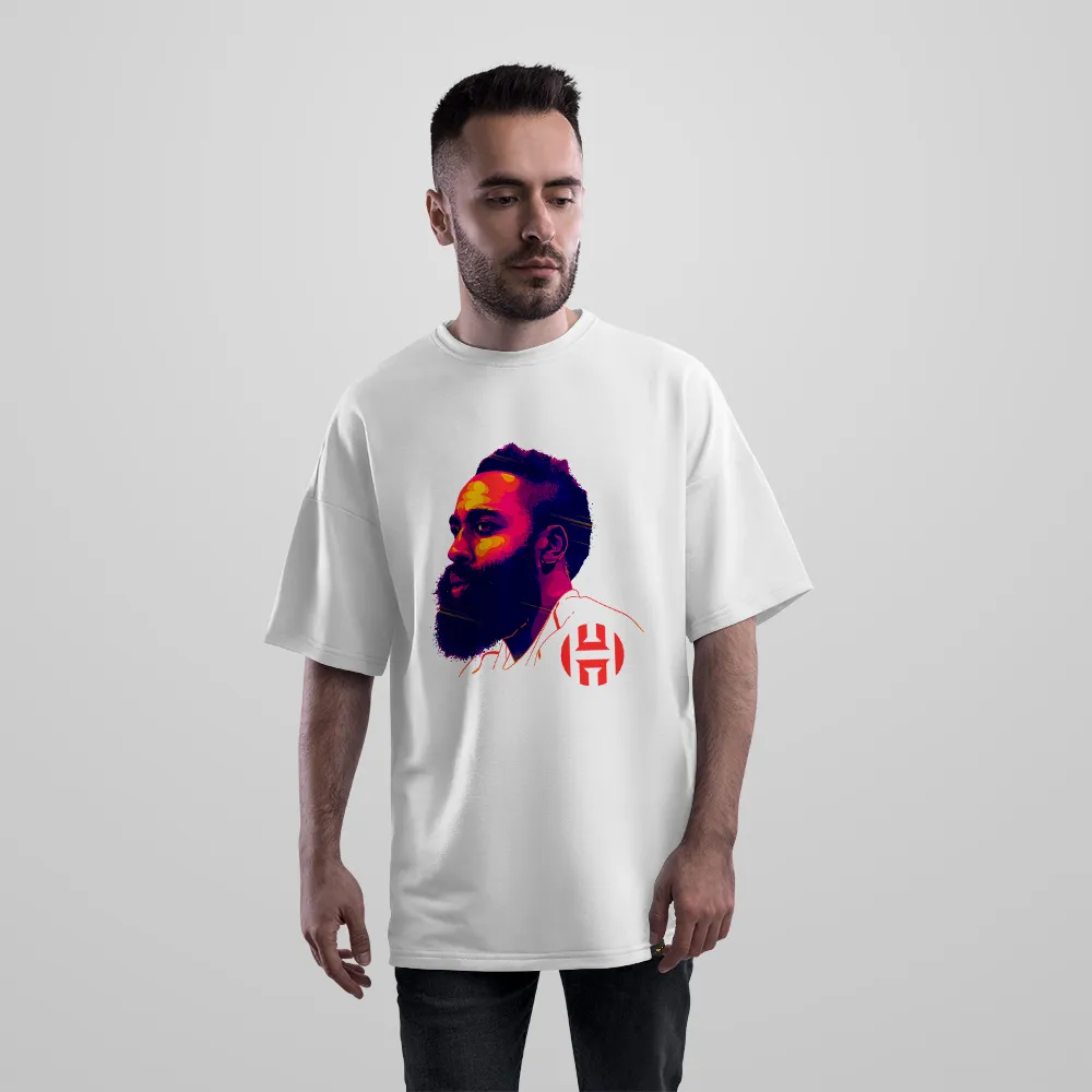 تیشرت اورسایز جیمز هاردن طرح پرتره رنگی (James Harden)