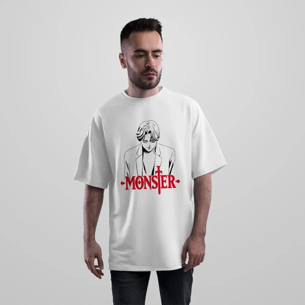 تیشرت اورسایز انیمه مانستر طرح یوهان لیبرت مینیمال (Monster)