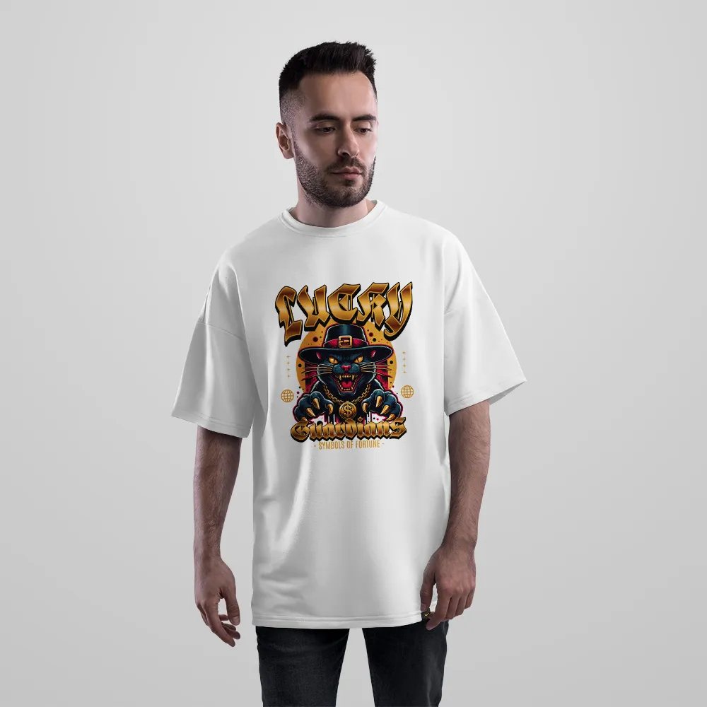 تیشرت اورسایز گربه شانس ژاپنی طرح مانکی نکو (Maneki-neko)