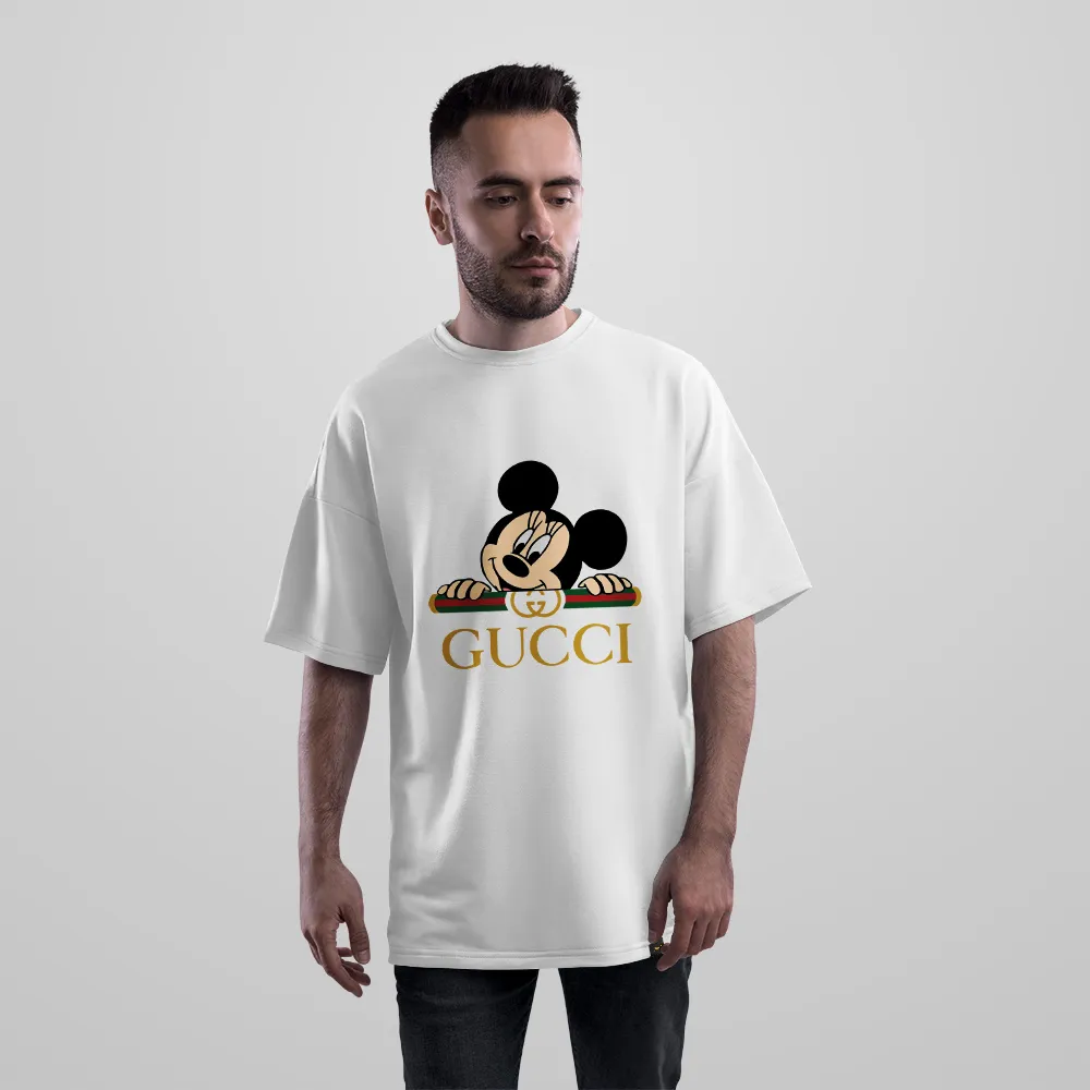 تیشرت اورسایز میکی موس و گوچی طرح کارتونی (Mickey Gucci)