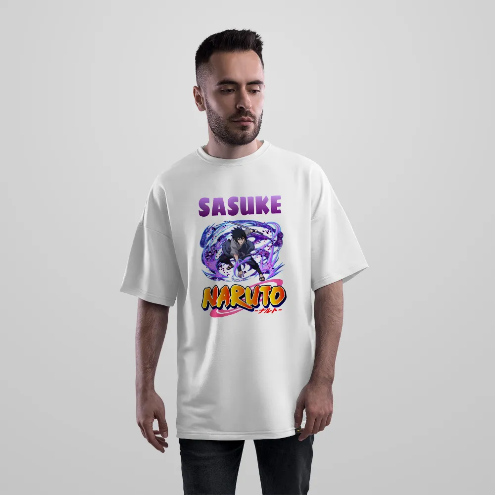 تیشرت اورسایز انیمه ناروتو طرح ساسکه اوچیها (Sasuke) کد 24597