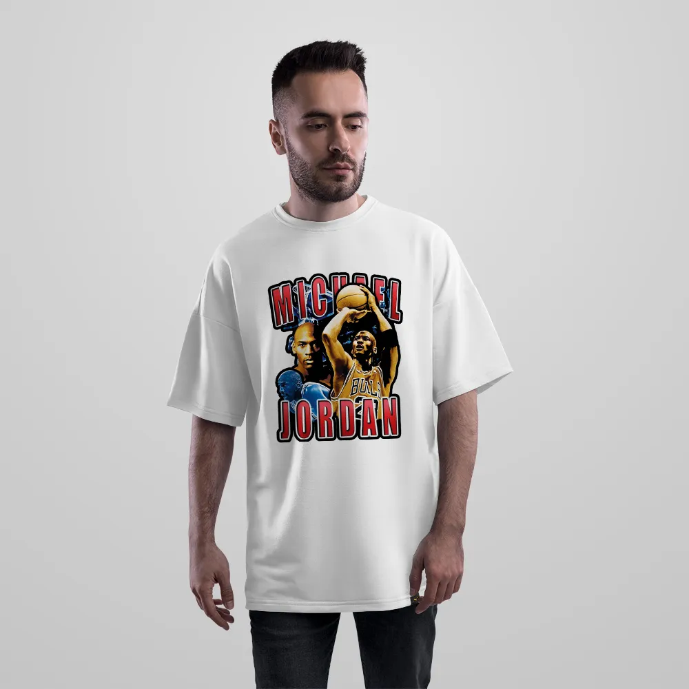 تیشرت اورسایز مایکل جردن طرح پرتره بسکتبال (Michael Jordan)