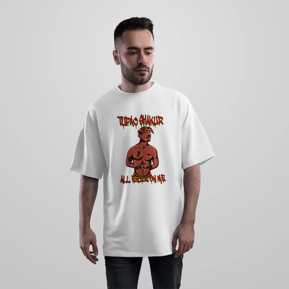 تیشرت اورسایز توپاک شکور طرح All Eyez on Me